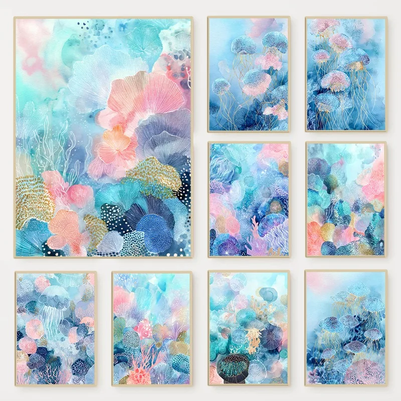 Abstract Watercolor Ocean Cora - Marine Coral review and price